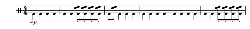 Primer sistema de la partitura de batería de Superestrella, de Aitana